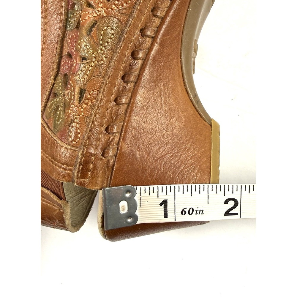 Pikolinos Romana Shoes 38 Brown Floral Cutout Slingback Colorful Boho Chic - Picture 10 of 10